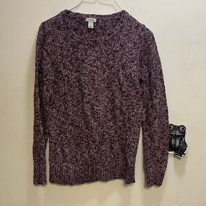 L.L. Bean Women's Marled Purple Crew Neck Sweater